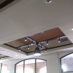 Terra cotta-inspired ceiling.