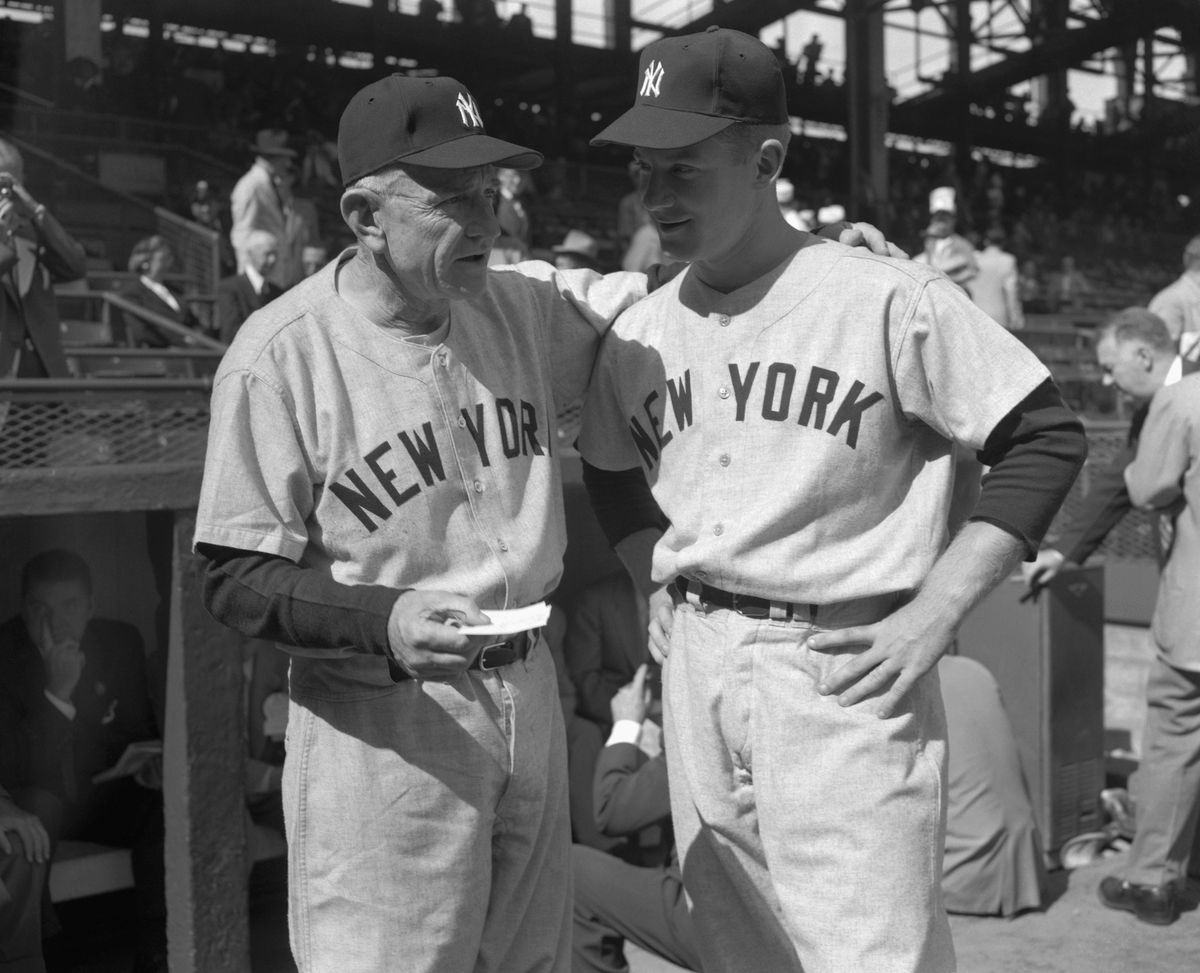 Casey Stengel with Whitey Ford Before World Series Game