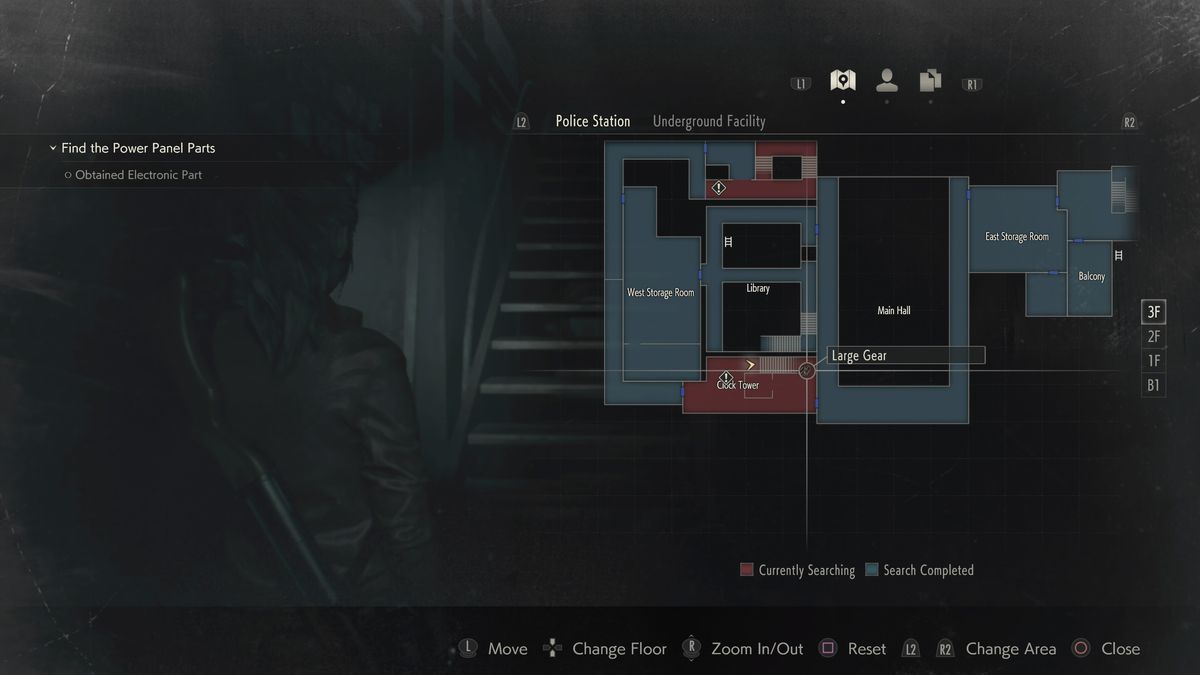 Resident Evil 2 Clock Tower (3F) map