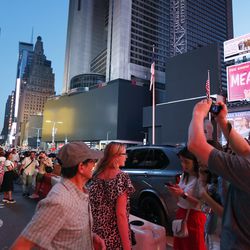 Screens in Times Square are black during a widespread power outage, Saturday, July 13, 2019, in New York. Authorities say a transformer fire caused a power outage in Manhattan and left businesses without electricity, elevators stuck and subway cars stalled.  (AP Photo/Michael Owens)