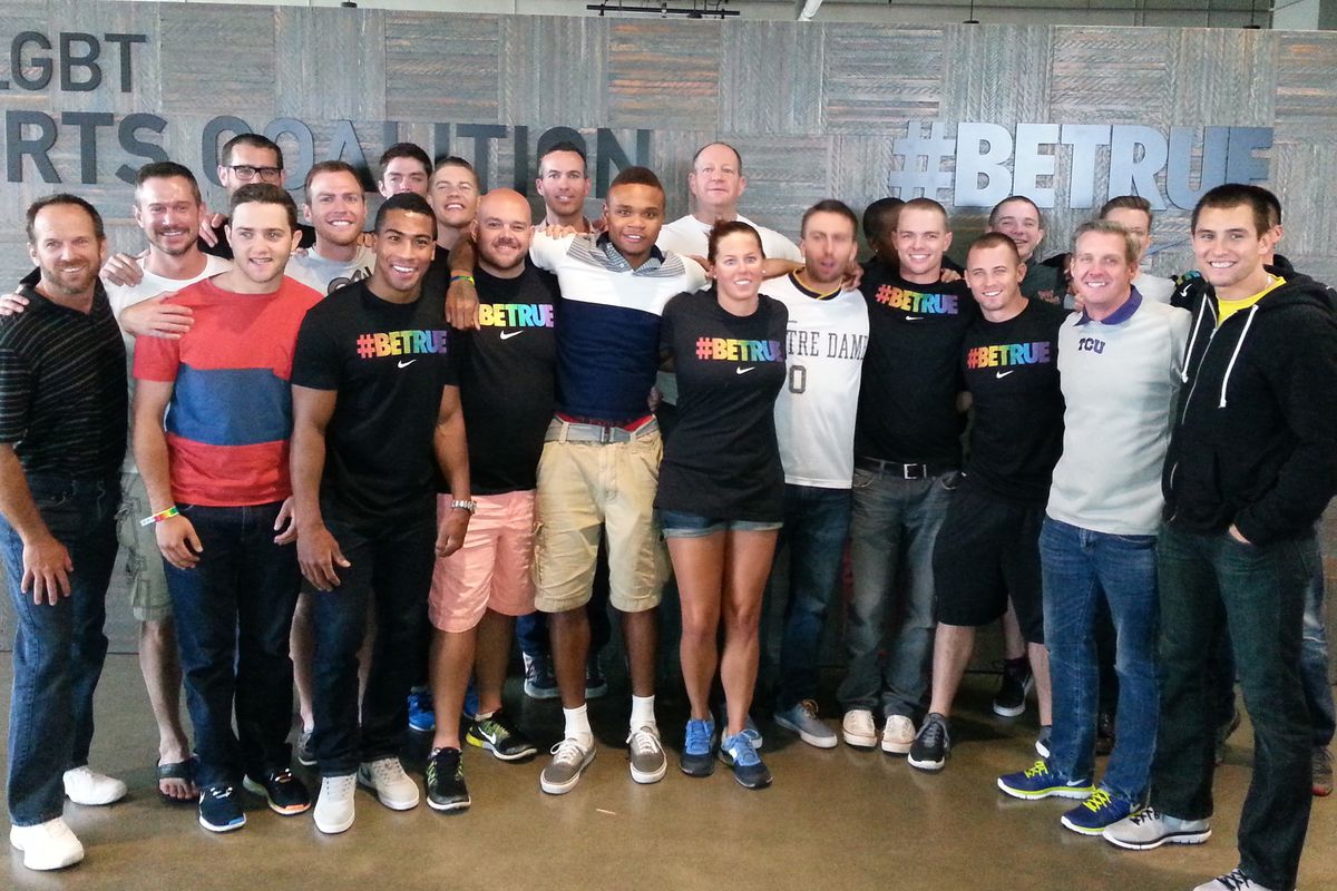 Over a dozen people whose coming-out stories were featured on Outsports gathered for the third Nike LGBT Sports Summit in June 2014.