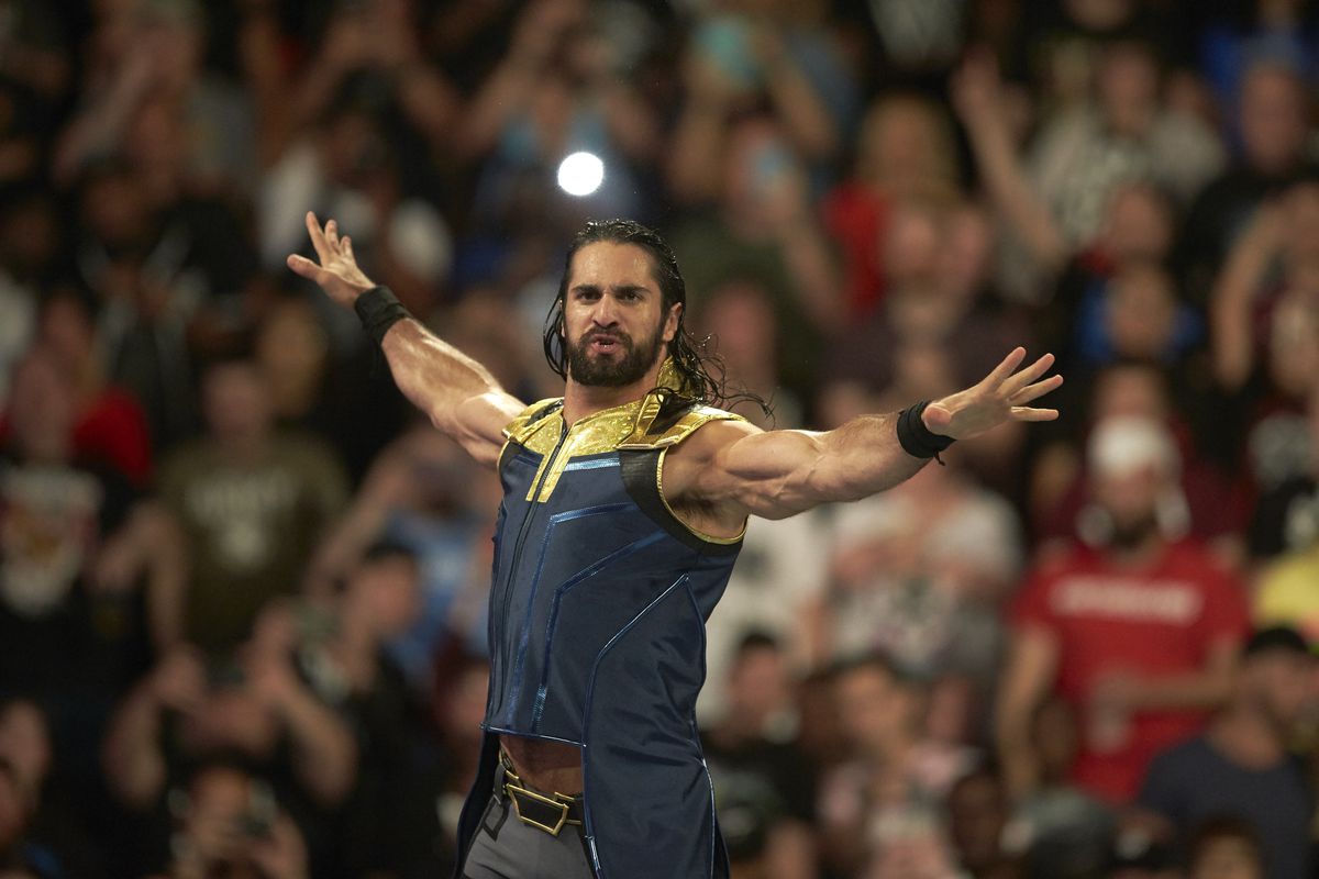 Seth Rollins in ring during event at Barclays Center. Brooklyn, NY