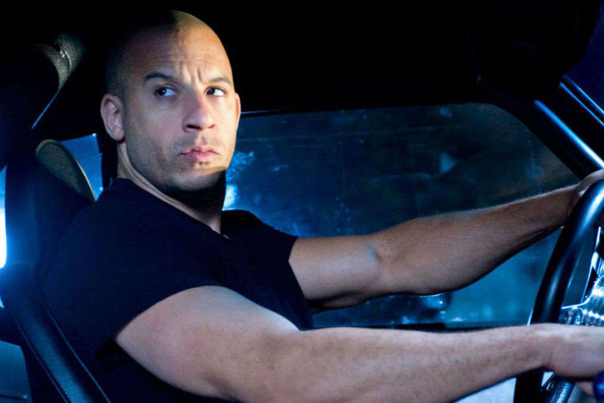 Dom (Vin Diesel) at the wheel of his Dodge Charger