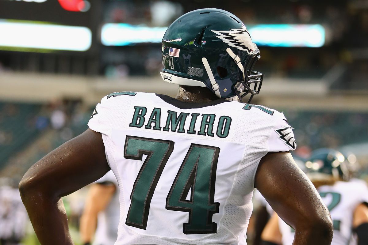 Michael Bamiro with the Eagles in 2013