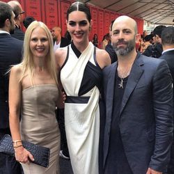 Hilary Rhoda and the <a href="http://instagram.com/p/aHW1ZSEtuC/">Helmut Lang</a> crew Nicole and Michael Colovos 