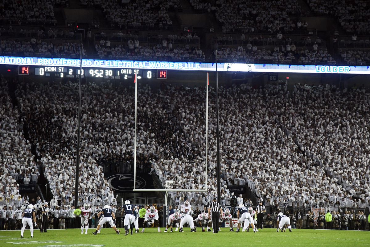 A general view as Ohio State Buckeyes quarterback Dwayne Haskins (7) prepares to take a snape against the Penn State Nittany Lions in the first quarter at Beaver Stadium.