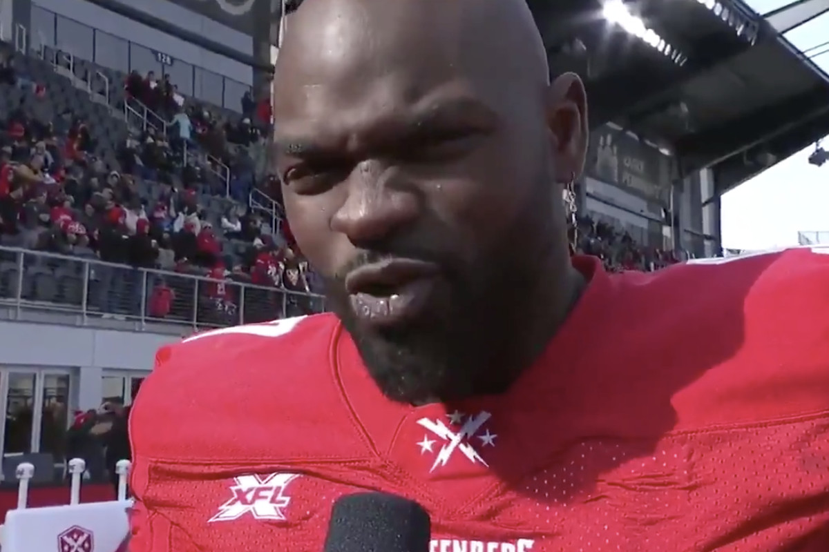 Anthony Johnson during a sideline interview with the DC Defenders.