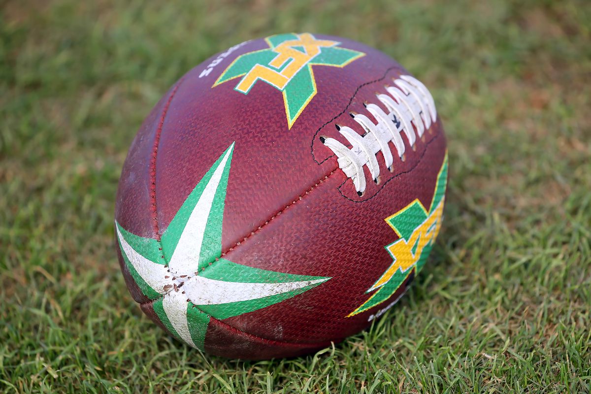 The official XFL game ball for the Tampa Bay Vipers during the XFL’s Vipers Minicamp on December 16, 2019 at Plant City Stadium in Plant City,FL.