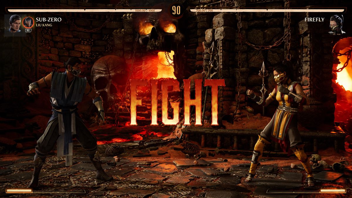 Sub-Zero faces Firely in a screenshot from Mortal Kombat 1