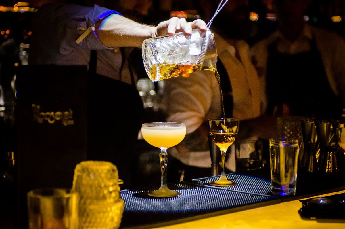 A drink being made at Roosevelt Room
