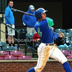 Travis Jones hits his first home run in Class-A competition; Charleston RiverDogs @ Lexington Legends; Gm 2 of DH; 4-8-2018