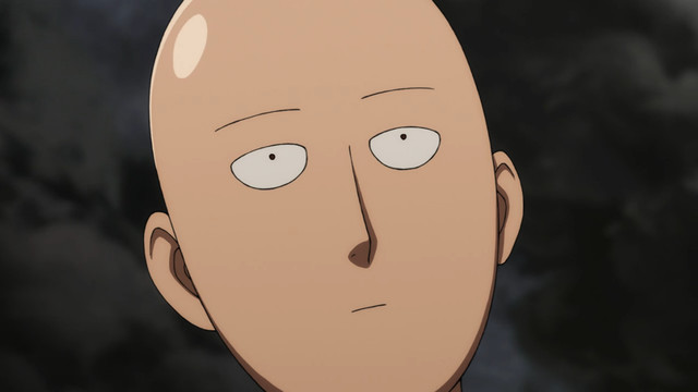 Saitama from One Punch Man’s weird face is not entertained