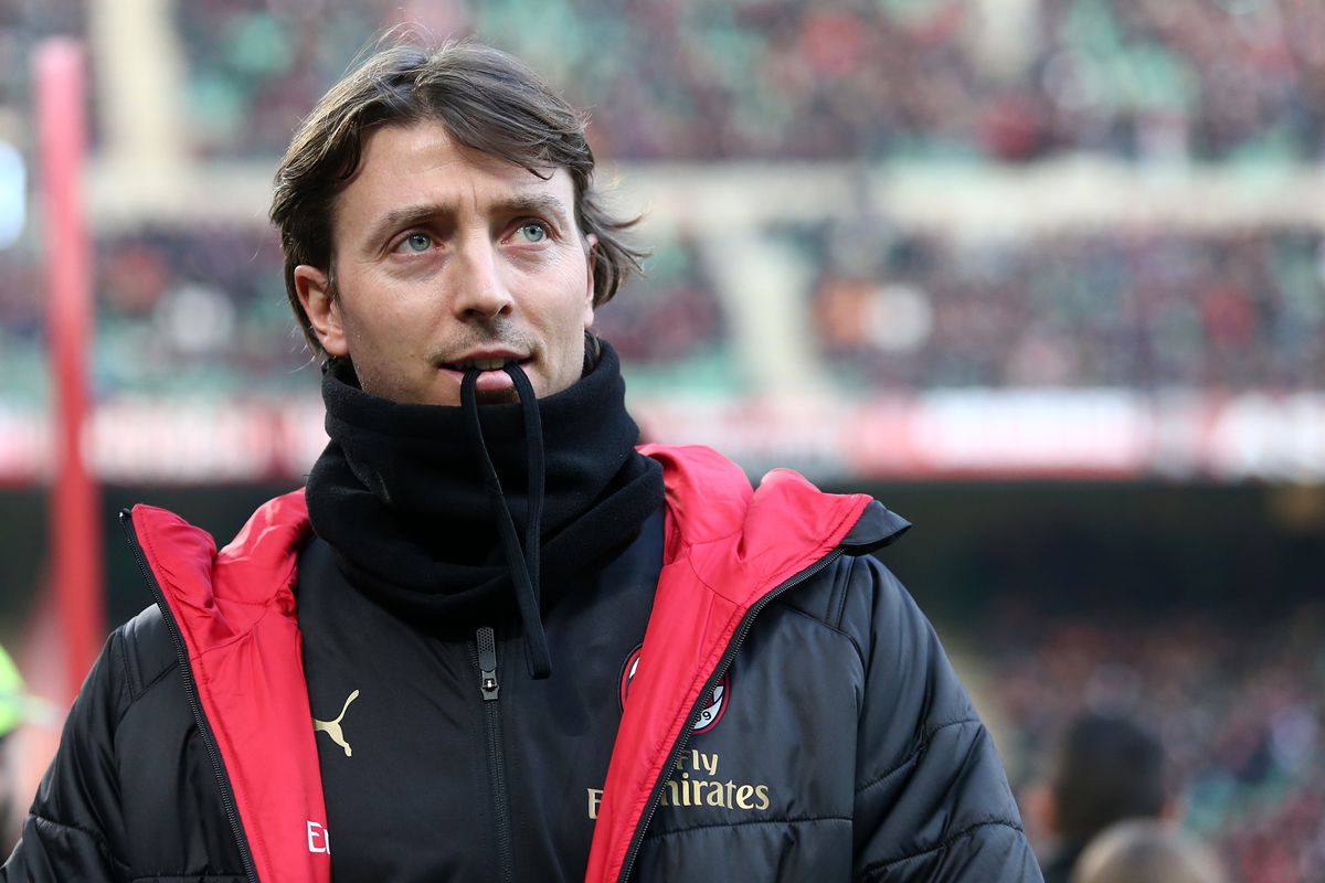 Riccardo Montolivo of Ac Milan looks on before during the...