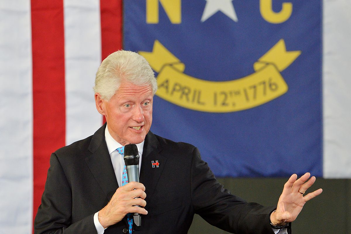 Bill Clinton Campaigns For Hillary In Durham, North Carolina