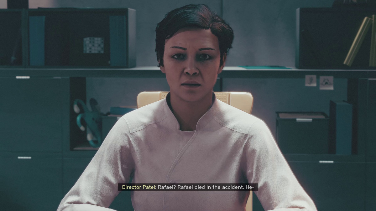 The player talks to Director Patel in Starfield’s Entangled mission