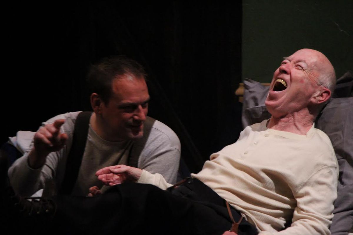 William J. Norris (right) with actor Mark Montgomery in a 2015 Northlight Theatre production of “Outside Mullingar.”