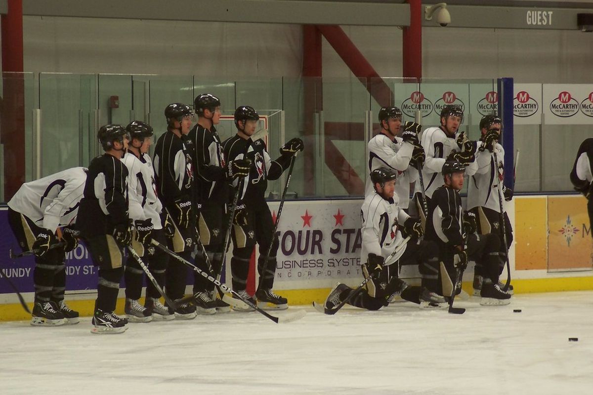 The WBS Penguins held practice today at the Coal Street Rink. They host the Connecticut Whale tomorrow night at 7 p.m. EST