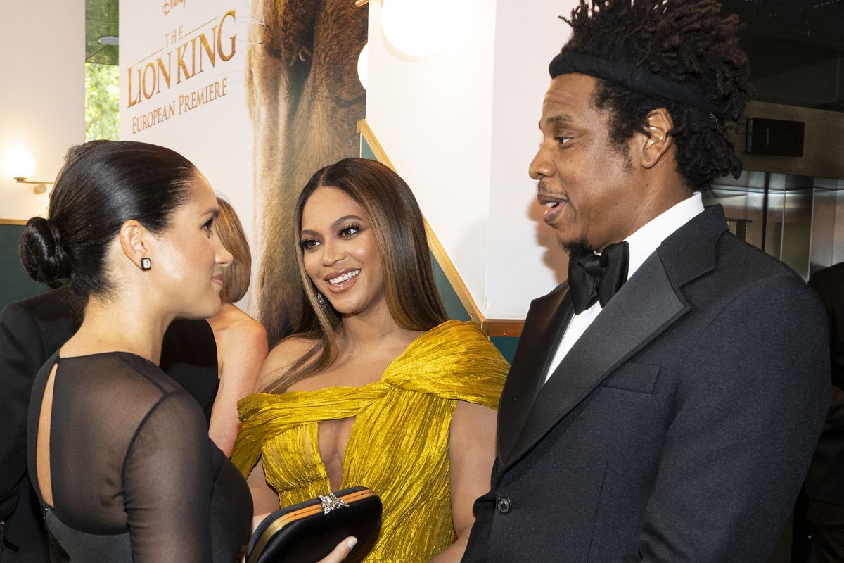 Beyonce and Jay Z checked out London’s restaurant scene after the Lion King premiere — here they are with Meghan Markle, Duchess of Sussex