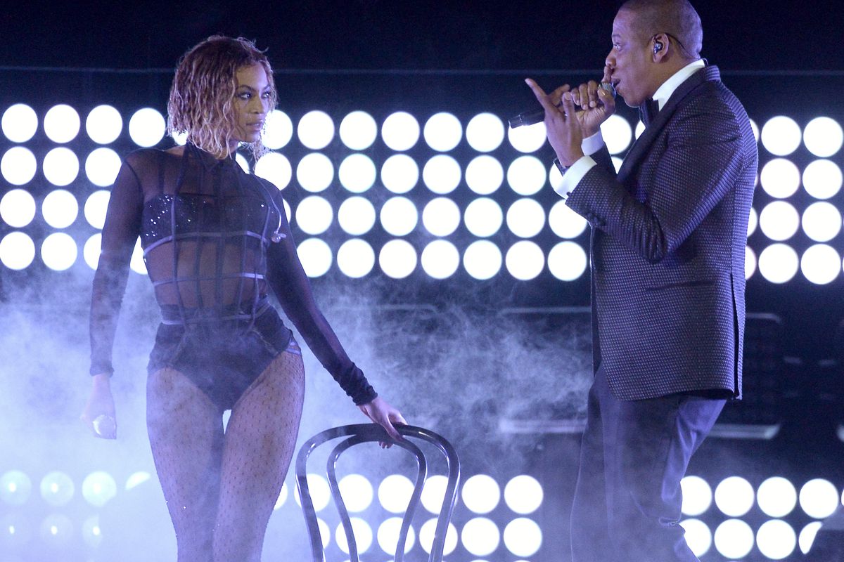 Beyoncé and Jay-Z at the 2014 Grammy awards
