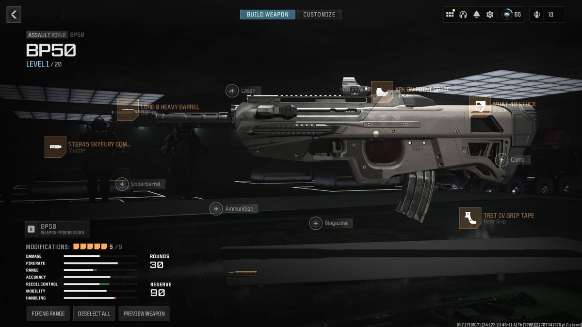 A MW3 menu shows the best loadout for the BP50.
