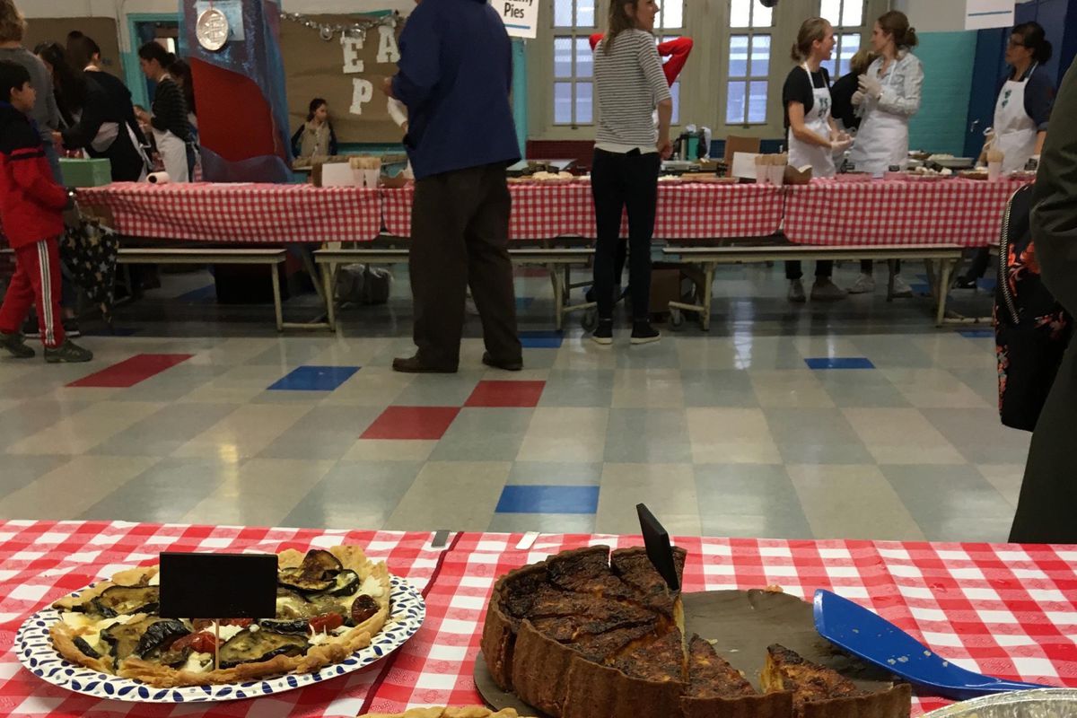 Parents at a New York City school made and sold pies to raise money for their school.