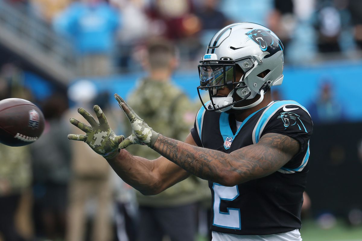 D.J. Moore (2) wide receiver of Carolina during an NFL football game between the Washington Football Team and the Carolina Panthers on November 21, 2021, at Bank of America Stadium in Charlotte, N.C.