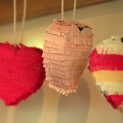Heart-shaped, handmade piñatas, $20