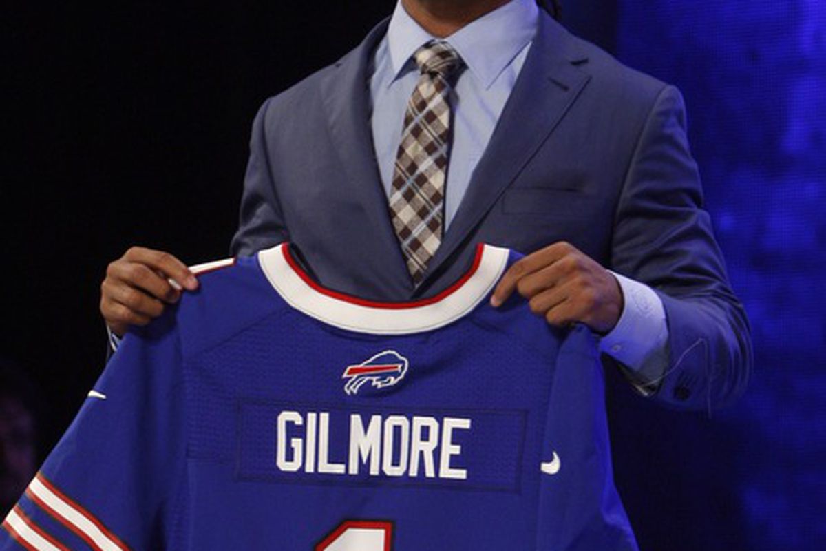 Apr 26, 2012; New York, NY, USA; Stephon Gilmore (South Carolina) is introduced as the number ten overall pick to the Buffalo Bills in the 2012 NFL Draft at Radio City Music Hall. Mandatory Credit: Jerry Lai-US PRESSWIRE