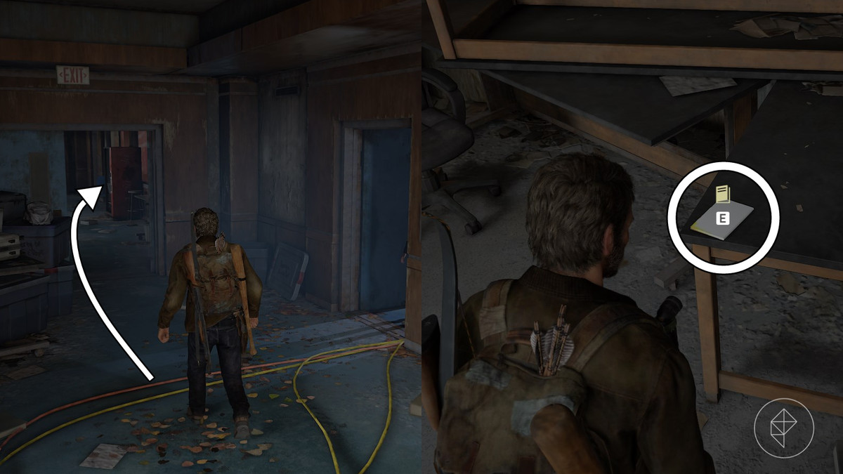Molotov development training manual location in the Science Building section of the The University chapter in The Last of Us Part 1