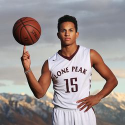 Frank Jackson of Lone Peak High School is the 2016 Deseret News Mr. Basketball. He is photographed in Salt Lake City Wednesday, March 16, 2016.