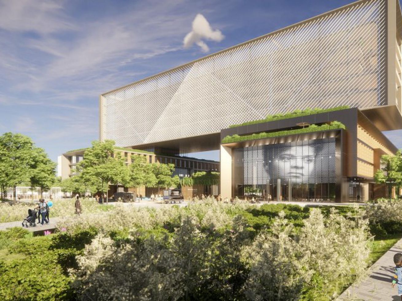 A rendering of the proposed research and innovation center to be anchored by Israel’s Sheba Medical Center.&nbsp;