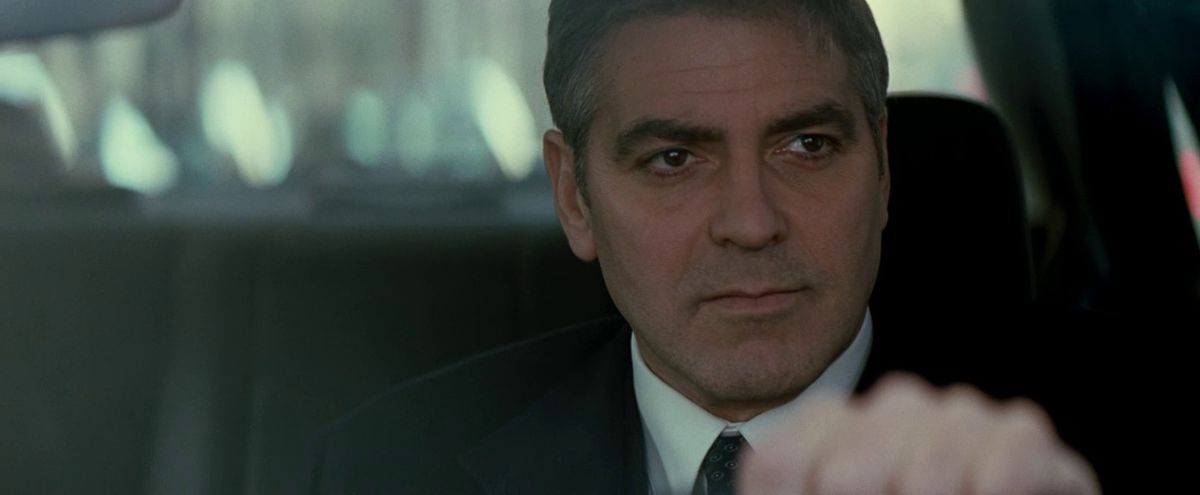 George Clooney drives a car in Michael Clayton