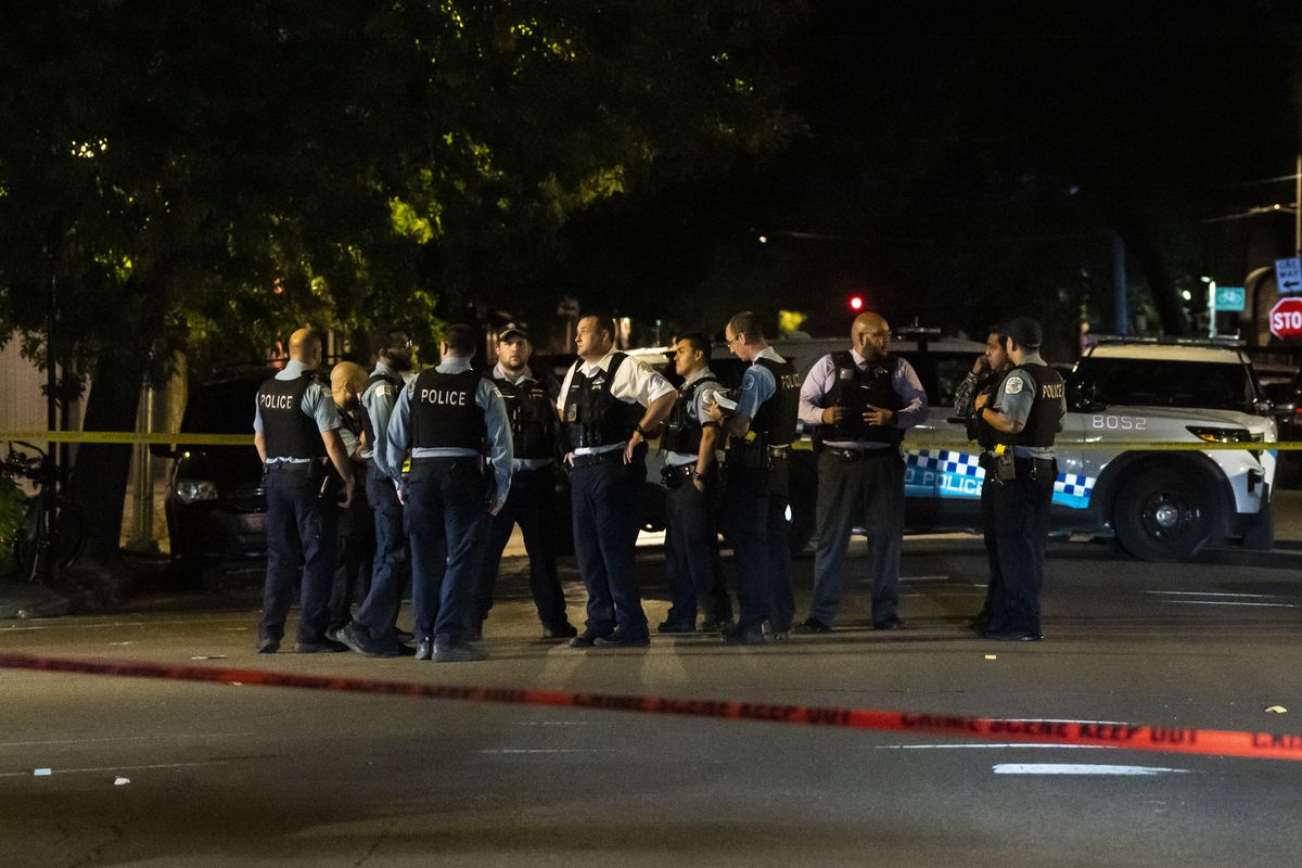 Chicago police investigate after a 14-year-old boy was shot early Sunday in the 2500 block of South Trumbull in Little Village on the Southwest Side.