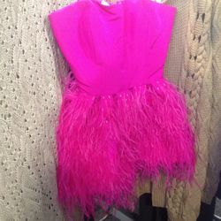 Feather detail strapless top, $390