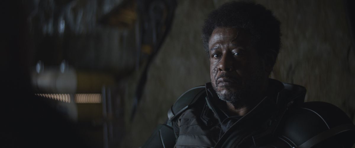 Forest Whitaker looks skeptical as Saw Gerrera in Andor.