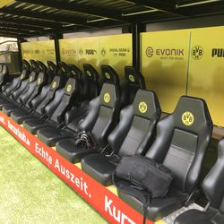 The away unheated bench features only the BVB logo. August 2, 2019.