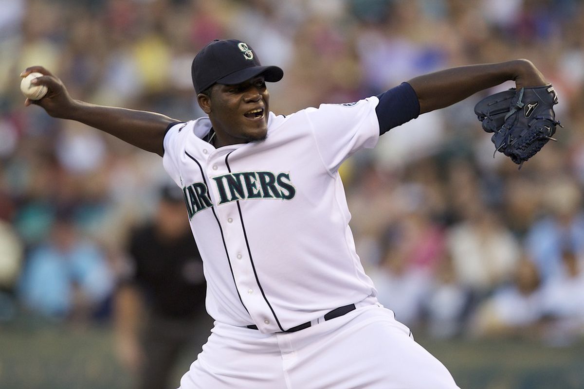 SEATTLE, WA - AUGUST 27:  Michael Pineda #36 of the Seattle Mariners delivers a pitch during a game against the Chicago White Sox at Safeco Field on August 27, 2011 in Seattle, WA. (Photo by Stephen Brashear/Getty Images)