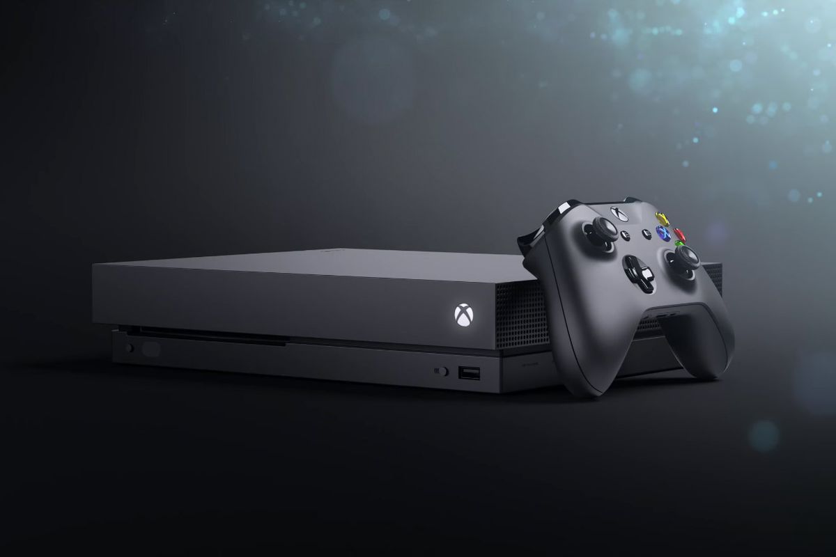 Image of Xbox One X console and controller