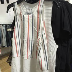 White striped blouse, $70 (was $265)