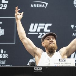 Conor McGregor ignites crowd at UFC 229 press conference.