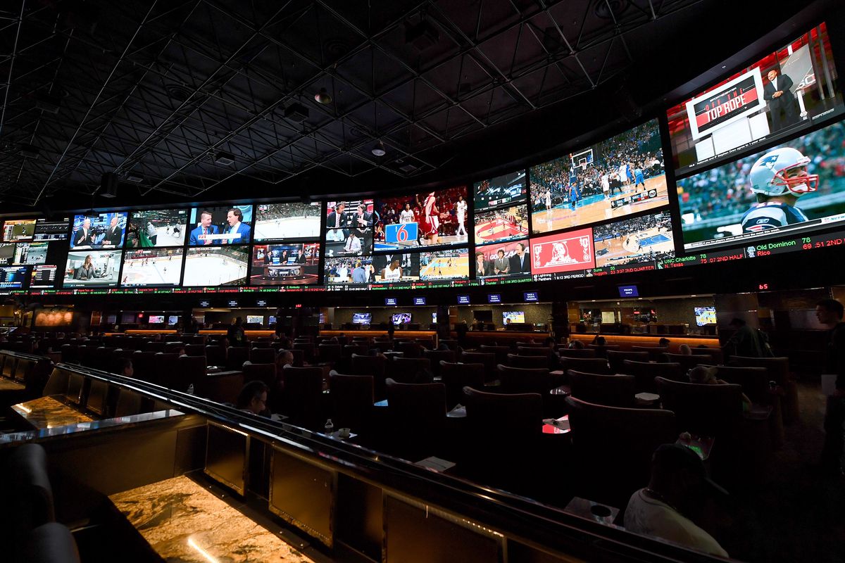A general view shows the Race &amp; Sports SuperBook at the Westgate Las Vegas Resort &amp; Casino before 400 proposition bets for Super Bowl 51 between the Atlanta Falcons and the New England Patriots were posted on January 26, 2017 in Las Vegas, Nevada