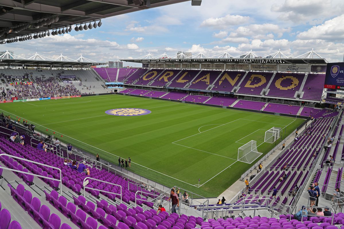 A general view of the playing field prior to a MLS soccer match between New York City FC and Orlando City SC at Orlando City Stadium on March 2, 2019 in Orlando, Florida.