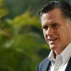 Republican presidential candidate, former Massachusetts Gov. Mitt Romney speaks to reporters after a discussion on housing and foreclosure, Monday, Jan. 23, 2012, in Tampa, Fla. 