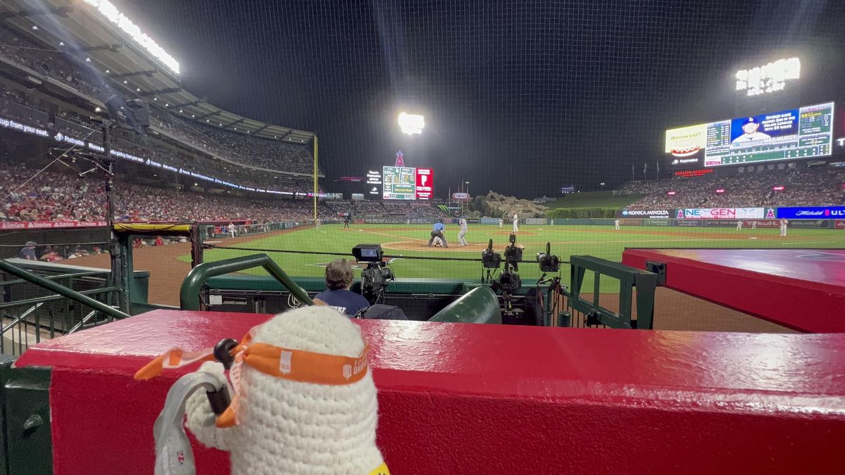 Adric watching Max Muncy at The Big A. July 16, 2022.
