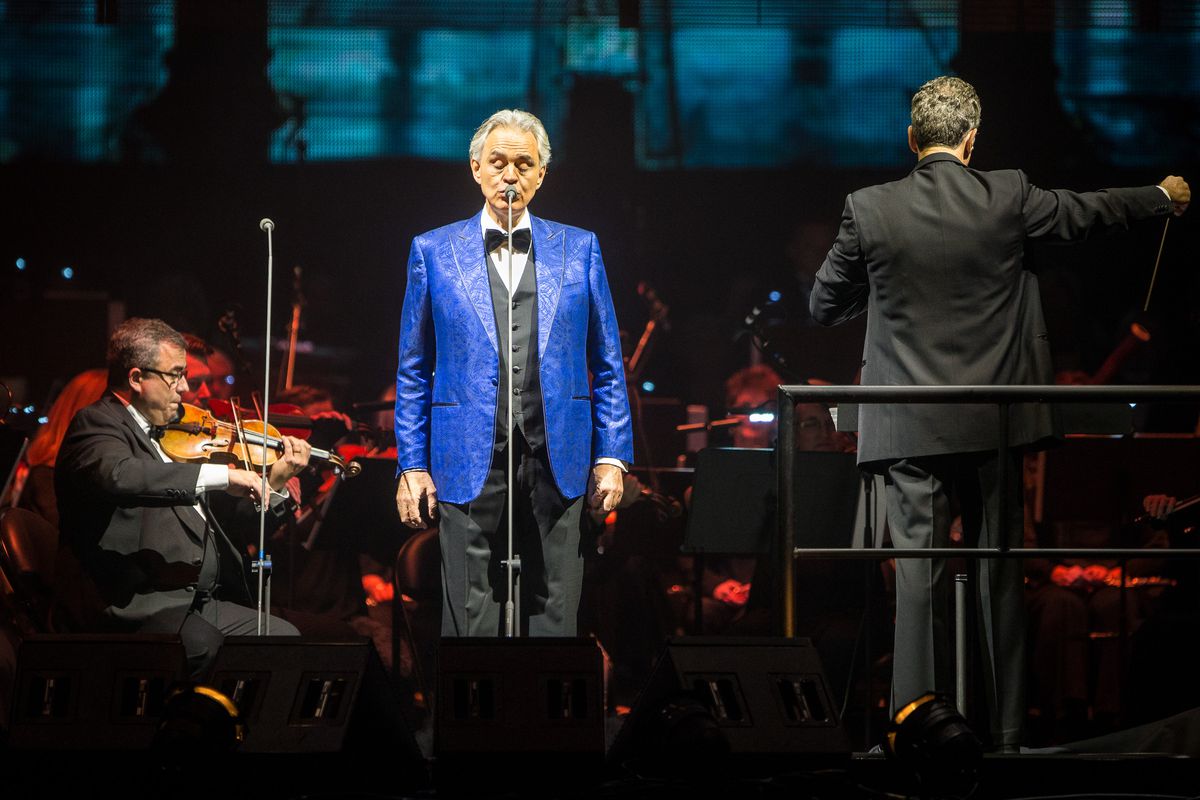 Andrea Bocelli performs at Vivint Arena in Salt Lake City on Thursday, Nov. 29, 2018. Bocelli recently spoke out in opposition to Italy’s lockdown measures amid the coronavirus pandemic. 