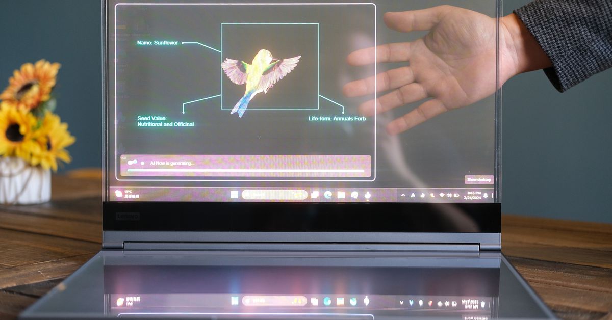 Peering through Lenovo’s transparent laptop into a sci-fi future