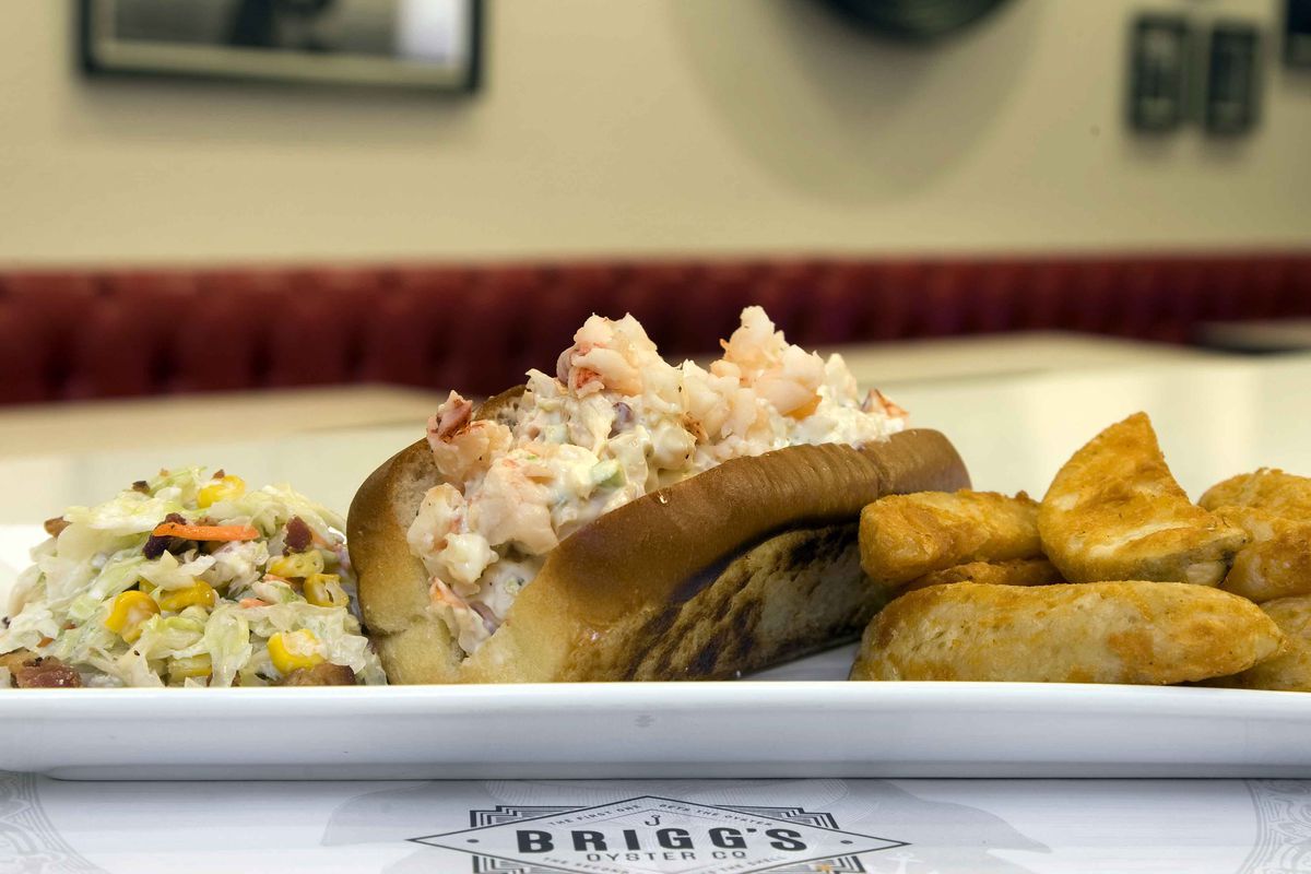 A lobster roll at Brigg's Oyster Co.