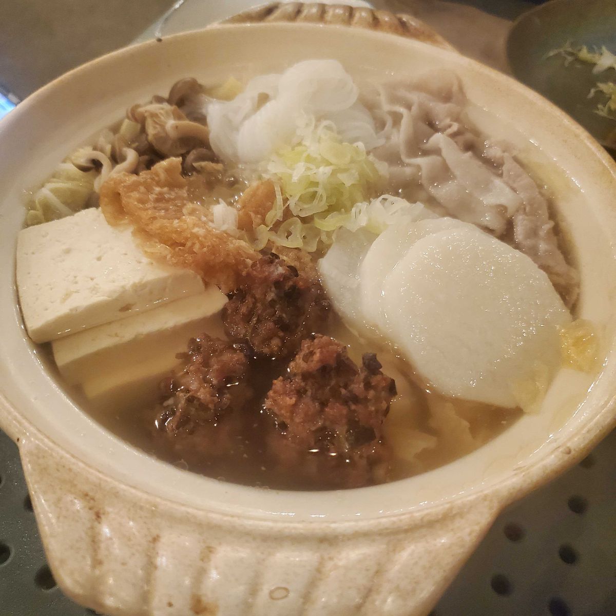 Hot pot with vegetables and broth at Emeryville’s Good to Eat Dumplings