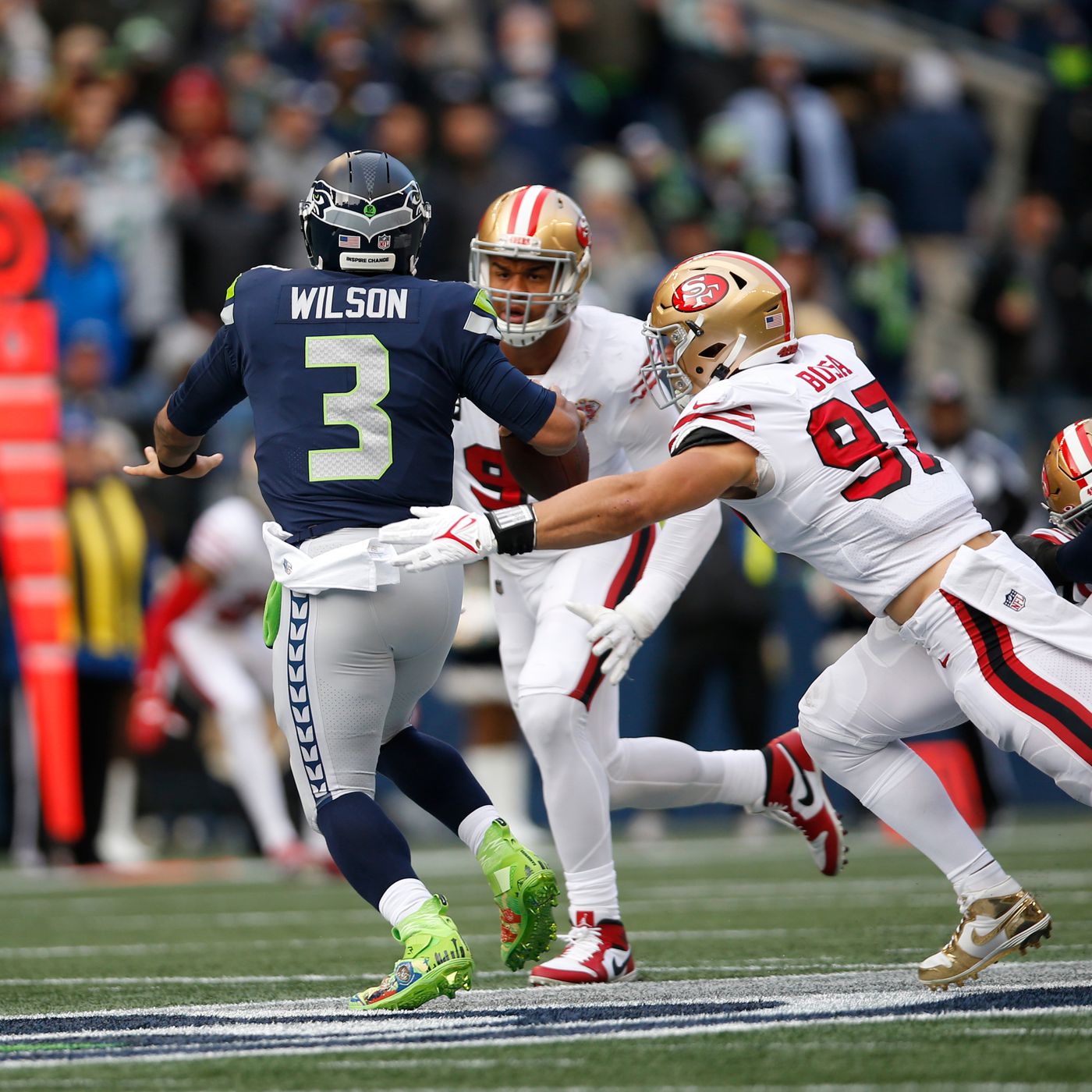 Seahawks trade Russell Wilson to the Broncos for Drew Lock and multiple  first-round draft picks - Niners Nation