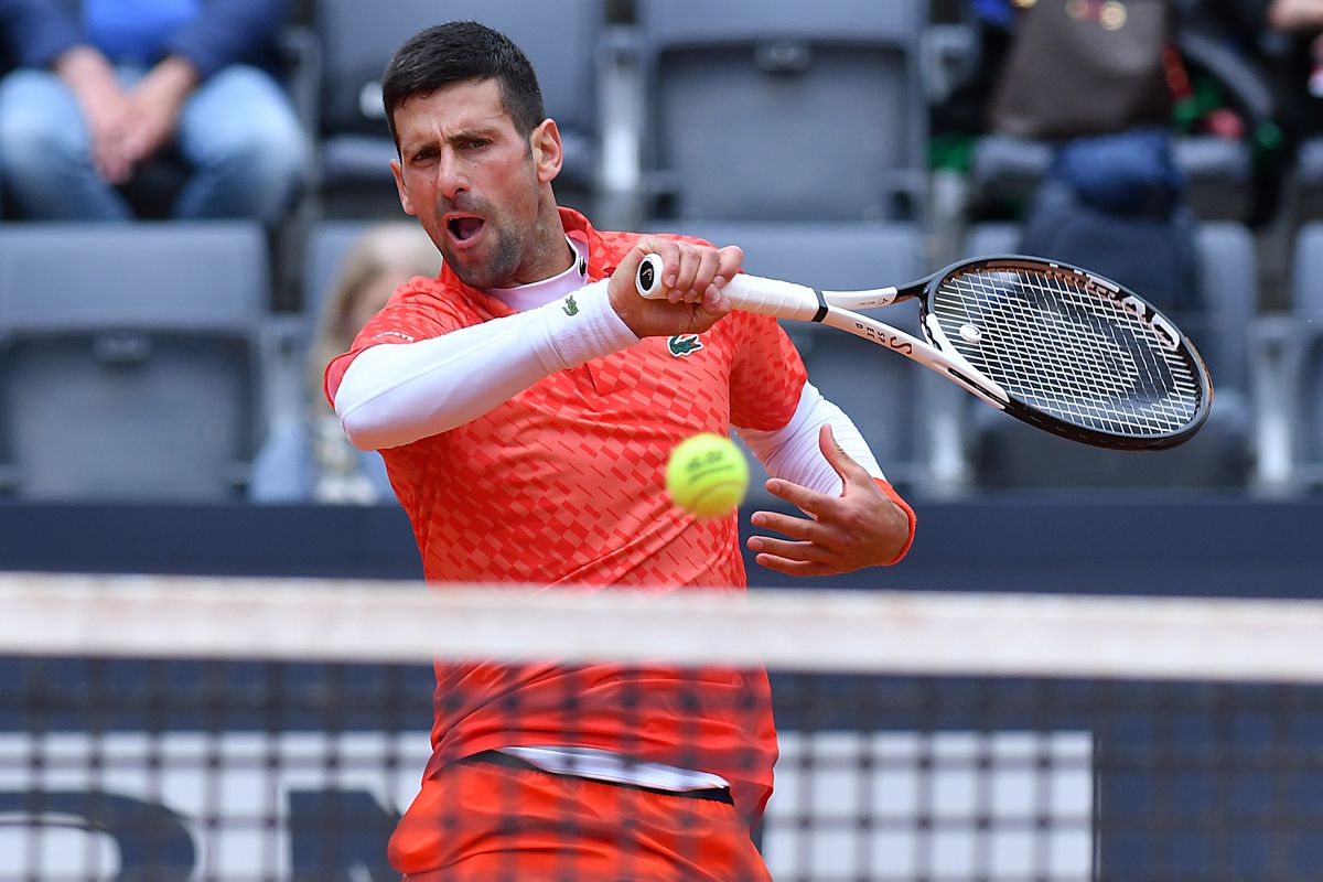 Serbian tennis player Novak Djokovic during the Italian open of tennis at Foro Italico. Rome (Italy), May 17th, 2023.